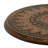 Jem 22 Inch Side End Table, Round Top, Hand Carved Boho Mandala Design With Twisted Base, Brown Mango Wood