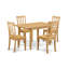 L'ensemble 5 pièces de table et chaises de cuisine comprend une table de salle à manger rectangulaire avec rallonge papillon et 4 chaises, chêne-1893868039-1977899375-1977899372