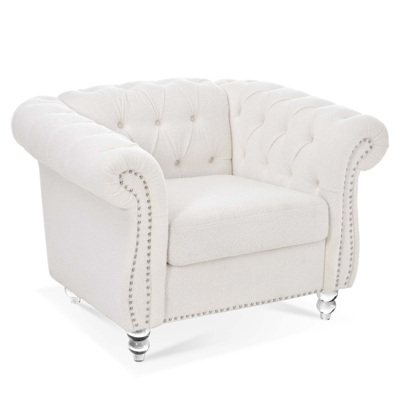 Chaise d'appoint moelleuse en velours pour le confort du salon