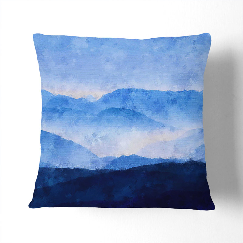 Mountain Sky Cushion with Filling, 55cm H x 55cm W x 20cm D, Black