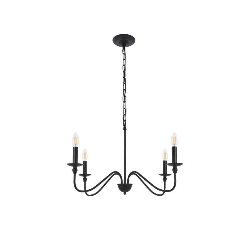 Luminaire suspendu unique Maus, Noir mat, 4 lumières, H 15,7 po x l 30 po x P 30 po