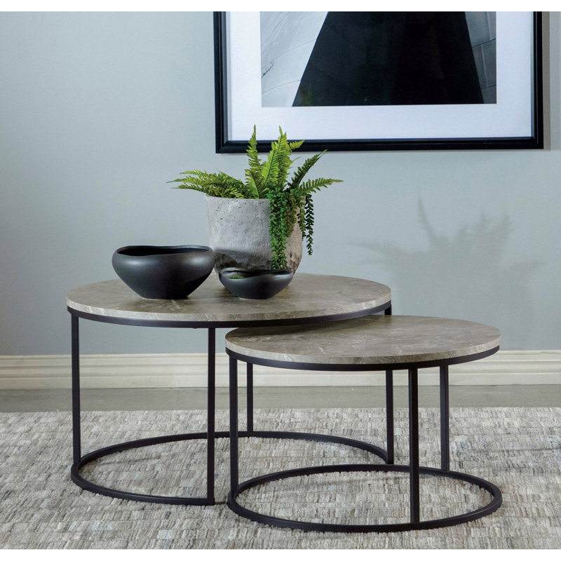 Table basse grise 2 pièces