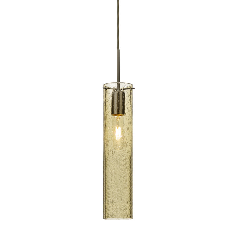 Cattalina 1 - Light Single Pendant, Satin Nickel, 10" H x 3.5" W x 3.5" D, Gold