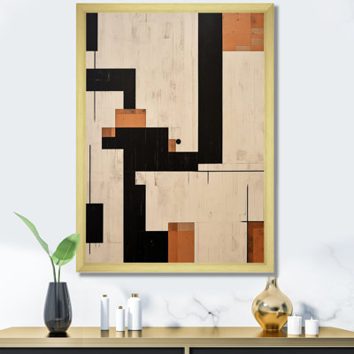 Nouvel ordre élémentaire noir blanc minimalisme I - art mural moderne sur toile géométrique