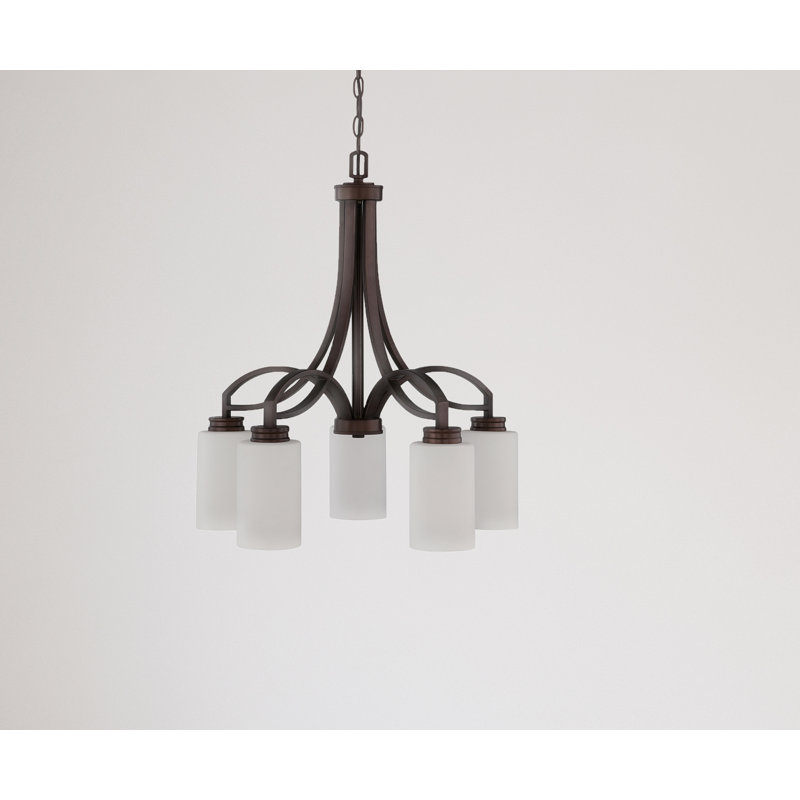 Lustre traditionnel 5 lumières à abat-jour Habibatou, Bronze