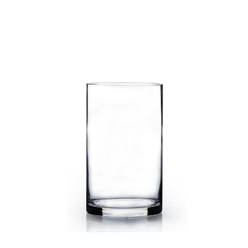 Vase en verre cylindrique, H 10 po x l 5 po x p 5 po