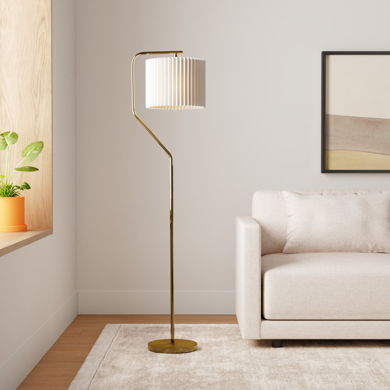 Bedivere 60'' Traditional Floor Lamp, Antique Brass