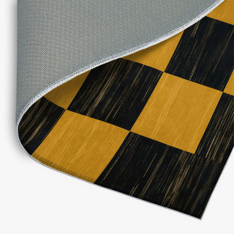 Tapis d'intérieur et d'extérieur à carreaux brun, Rectangulaire 2 pi x 3 pi