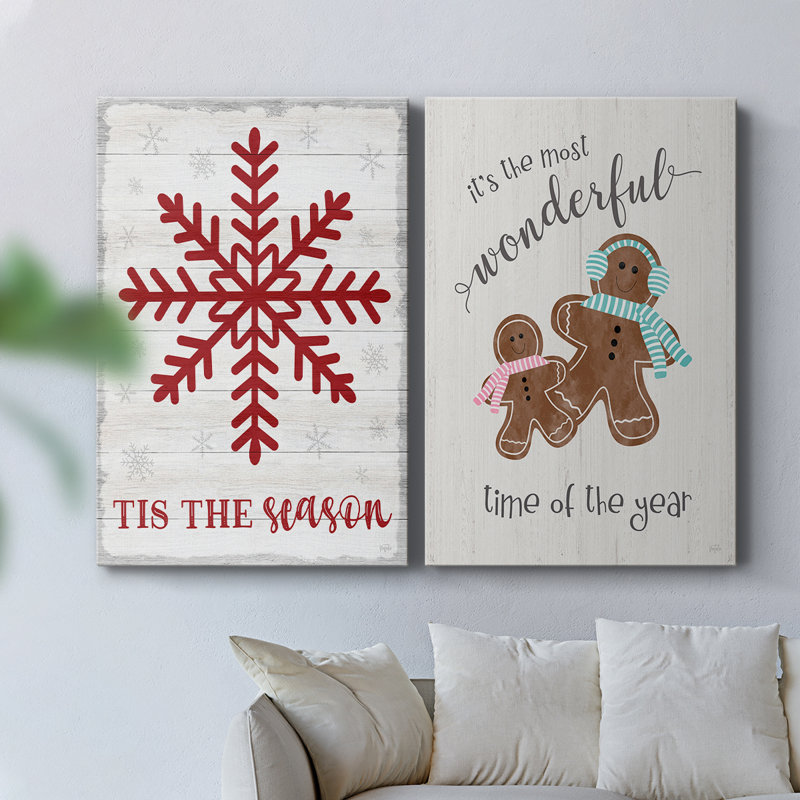 Tis the Season Snowflake - Toile tendue avec châssis de qualité supérieure - Prêt à être accroché