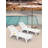 Seehill Set of 2 HDPE Patio Chaise Lounges, 5-Position Adjustable Outdoor Loungers with Wheels & Cup Holder for Backyard, Deck & Beach, Pearl-2005858996