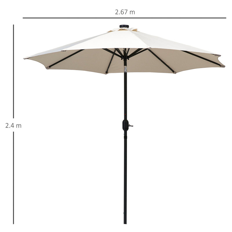 Breeann 267cm Tilt Market Parasol, White