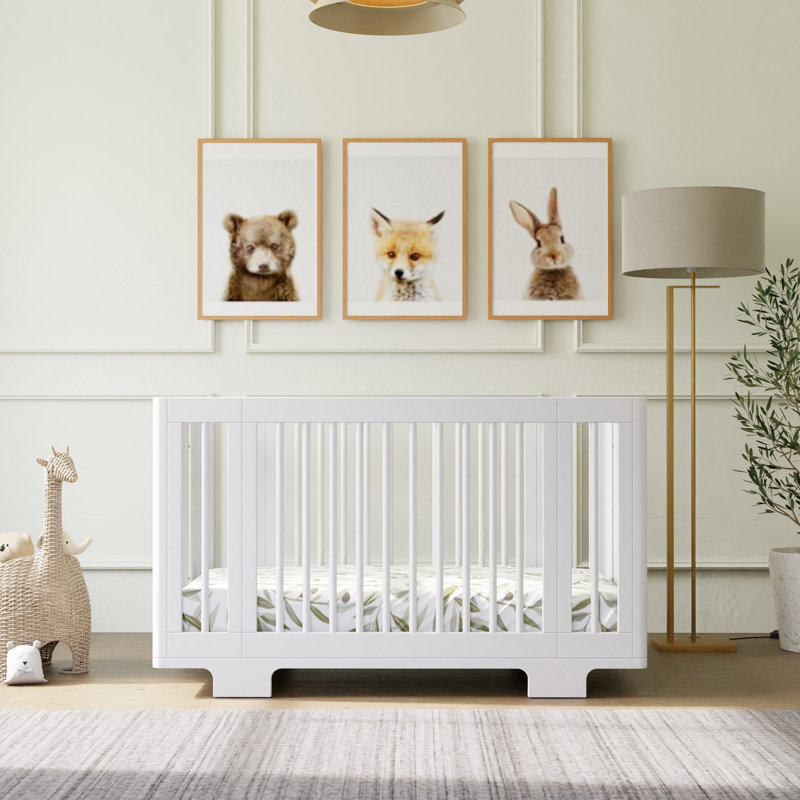 Yuzu White Pine 8-in-1 Convertible Crib with Conversion Kits