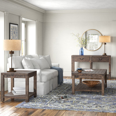 Alexandra 3 - Piece Solid Wood Living Room Table Set