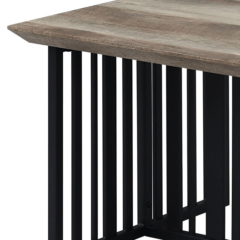 Table basse en chêne antique et finition noire Sleek Design