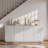 Modern 4-door Sideboard With Sculptural Wave Pattern And Storage Shelves-131076901