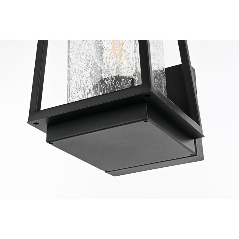 Phung Outdoor Wall Sconce in Black, 9.5" H x 5" W x 7" D