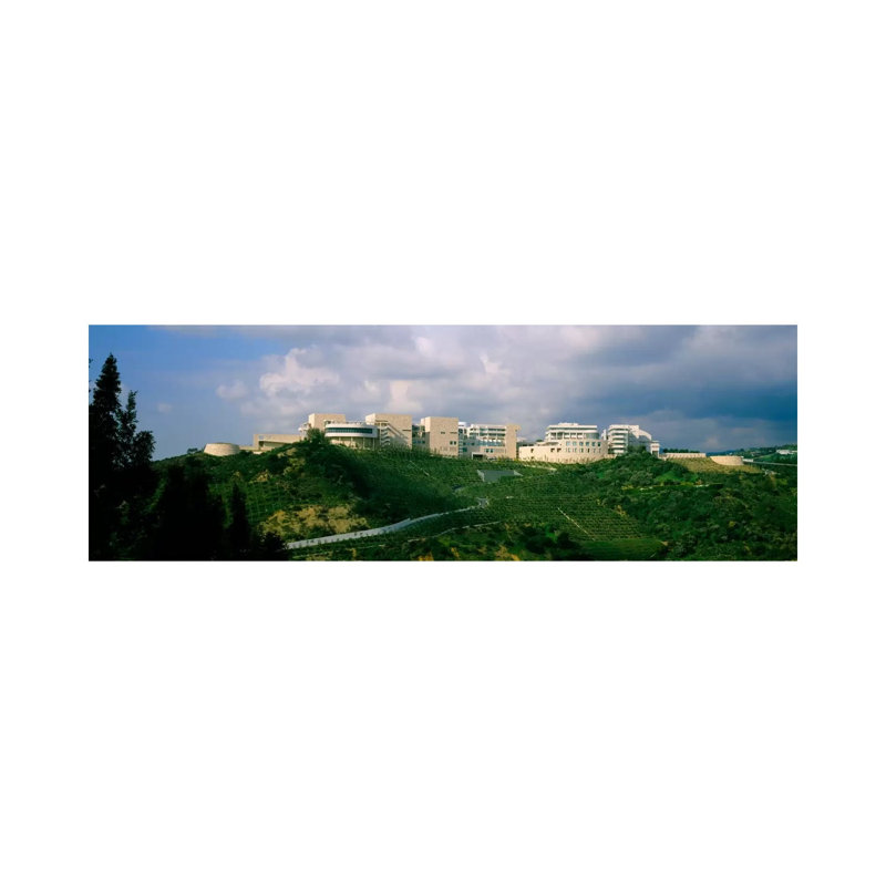 Low Angle View Of A Museum On Top Of A Hill, Getty Center, City Of Los Angeles, California, USA by Panoramic Images - Wrapped Canvas Panoramic Print