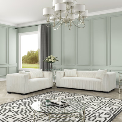 Provence 2-Piece Luxury Corduroy Living Room Set by Latitude Run