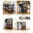 5-Tier Rolling File Cart With Hanging File Folders, Sliding Drawers, Side Bag For Office Organization