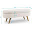 Banc de rangement repose-pieds ovale, pieds en bois d'hévéa (43,5 po x 16 po x 16 po)-1393115307