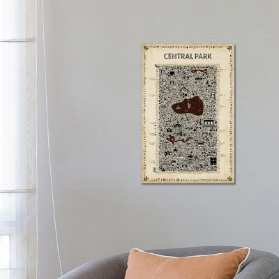 Antique New York Collection-Central Park by Rafael Esquer - Wrapped Canvas Gallery-Wrapped Canvas Giclée
