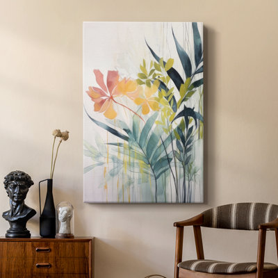 Élégance florale rose et jaune II - galerie Cavas sur mesure