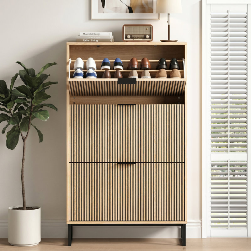 Armoire de rangement pour 18 paires de chaussures, 53.1"H x 31.5"W x 9.3"D