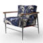 Fauteuil de chalet rembourré bleu Cobalt-1065254799