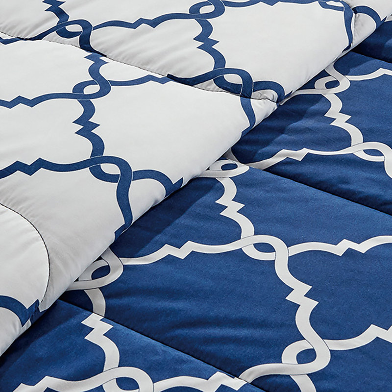  Ensemble d'édredon réversible en duvet synthétique 5 pièces, Édredon grand, 2 taies décoratives et 2 coussins
