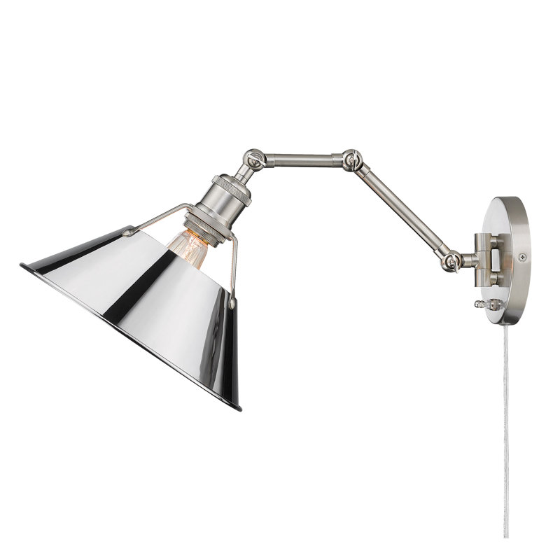 Lampe murale avec bras pivotant à 1 lumière Weatherford, Chrome, Étain