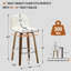 Tabouret de bar pivotant en noyer rembourré-755533872