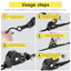 Sangles rétractables à cliquet | 4 sangles auto-rétractables avec sangles à cliquet robustes avec boucles souples pour moto, camion, remorque, fourgon utilitaire | Résistance à la rupture de 1500 lb