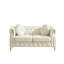 Canapé Chesterfield en velours 60,5 pouces avec boutons capitonnés, clous en cuivre et anneaux d'accoudoirs pour un décor personnalisé-1191398073