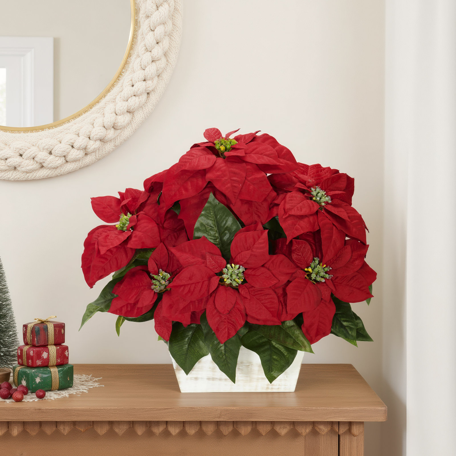 Poinsettia Floral Arrangements in Planter
