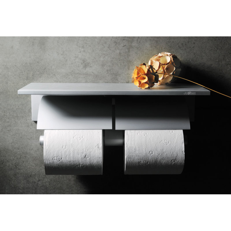 Porte-papier hygiénique à fixation murale double