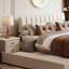 Lit plateforme tapissier classique avec gigogne et éclairage DEL Smart Teddy-1154335144-1154335188