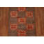 Tapis de couloir brun en laine noué à la main à motif géométrique 2 pi 8 po x 10 pi 4 po