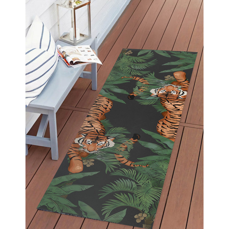 Rumble In the Jungle Outdoor Area Rug, Runner 2'6" x 8'