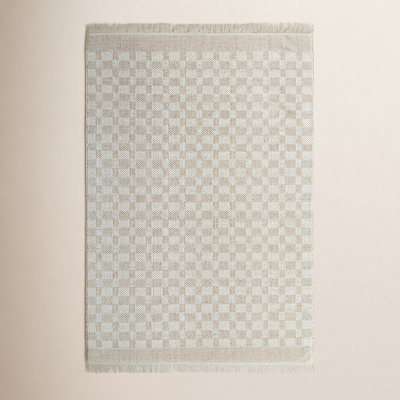 Lavande Hand-Woven Checkered Rug