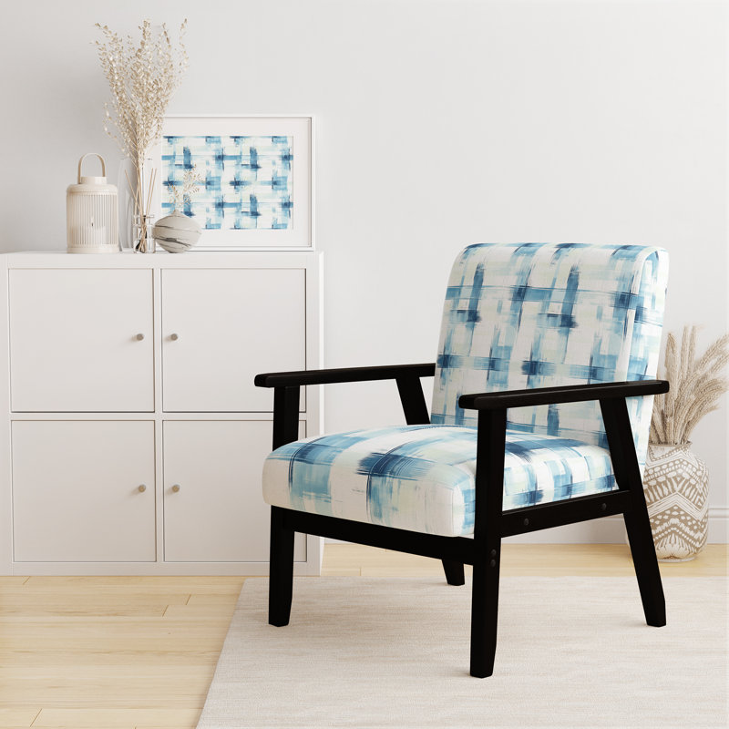 Chaise rembourrée Modern, Accoudoirs carrés noirs