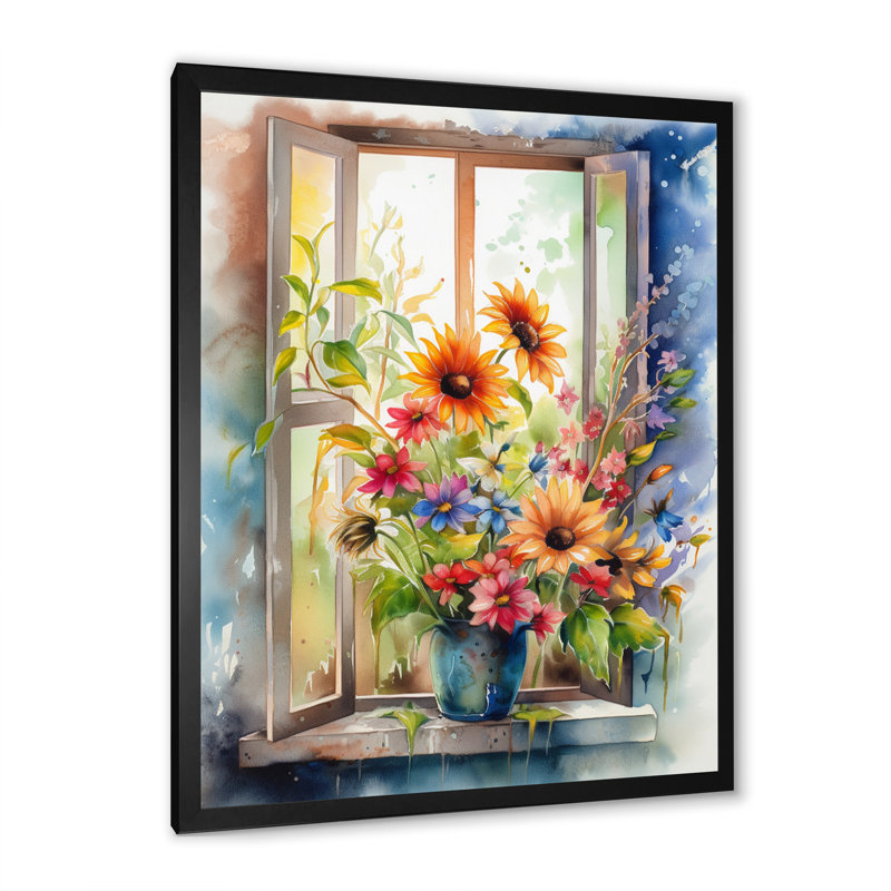 Fenêtre de floraison II, Cadre photo noir, L 12 po x H 20 po