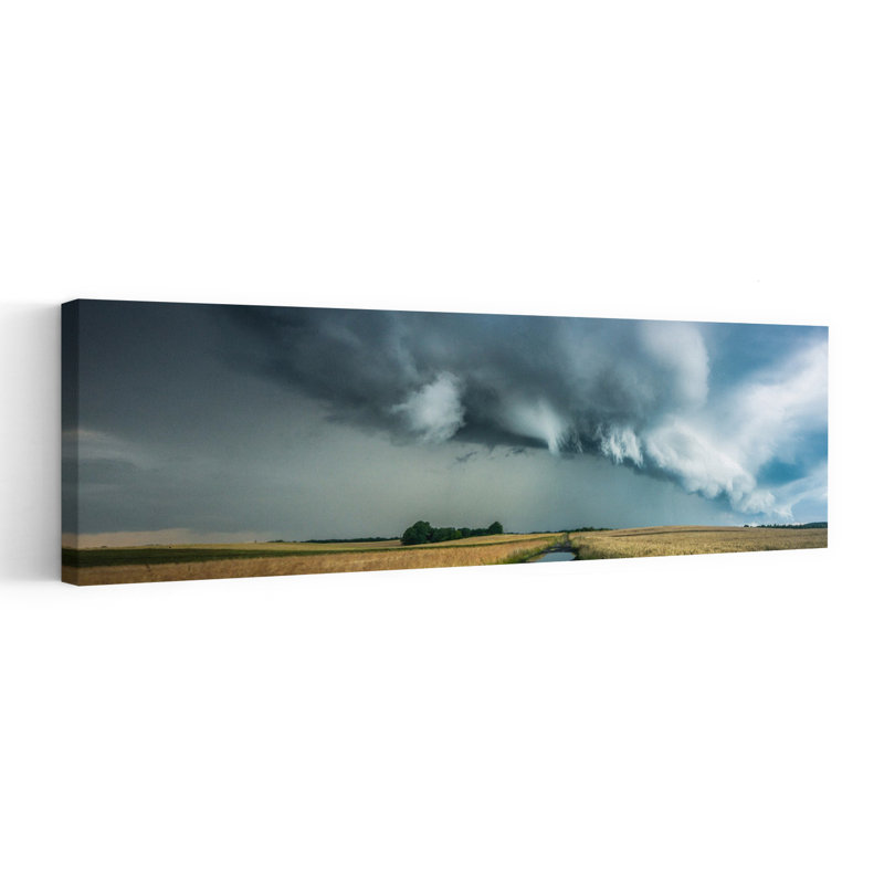 Dramatic Storm Over Golden Field by Jakub Przybyla - Wrapped Canvas Panoramic Print, 91.44 cm H x 30.48 cm W