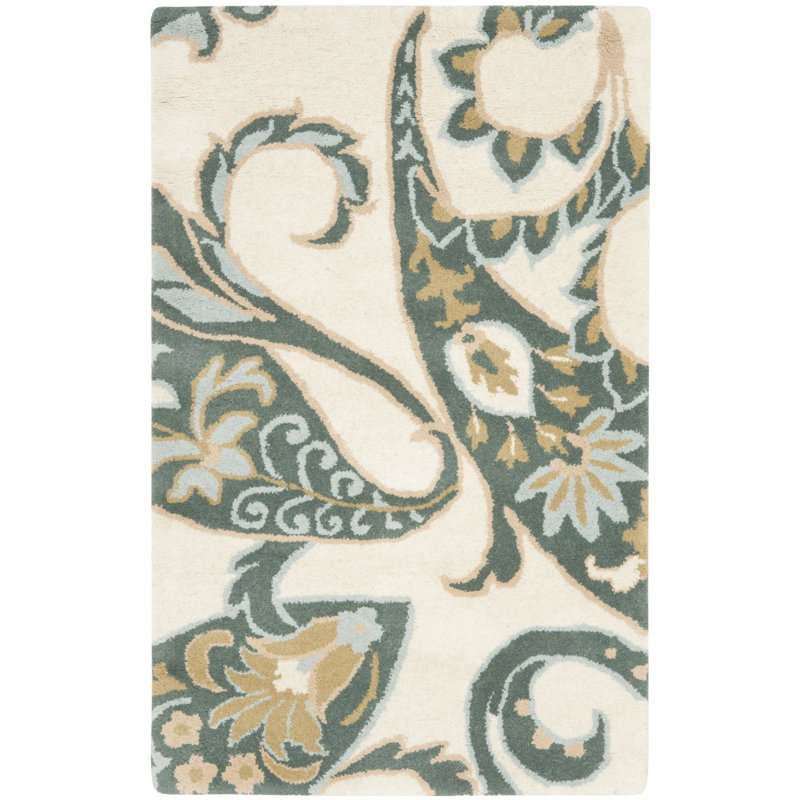 Amory Hand Tufted Wool Floral Rug, Rectangle 2'6" x 4'