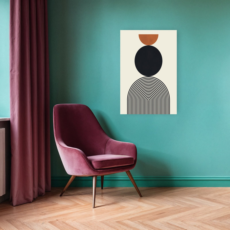 «Stacked Geometric Forms Abstract», reproduction d'art géométrique murale contemporaine, 36" H x 24" W