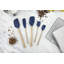 Ensemble de 5 spatules en silicone Tovolo Flex-Core avec poignées en bois naturel pour la cuisson et la cuisson, Cayenne-63383752
