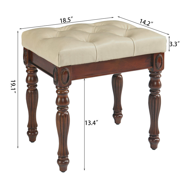 Tabouret de piano d'appoint en bois massif