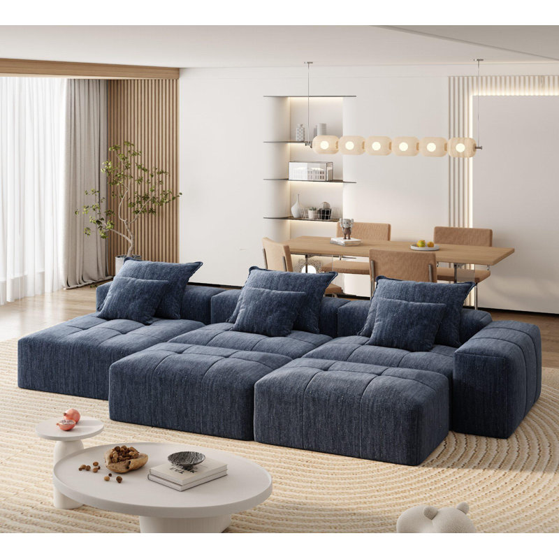 Canapé modulaire surdimensionné Boneless, Bleu