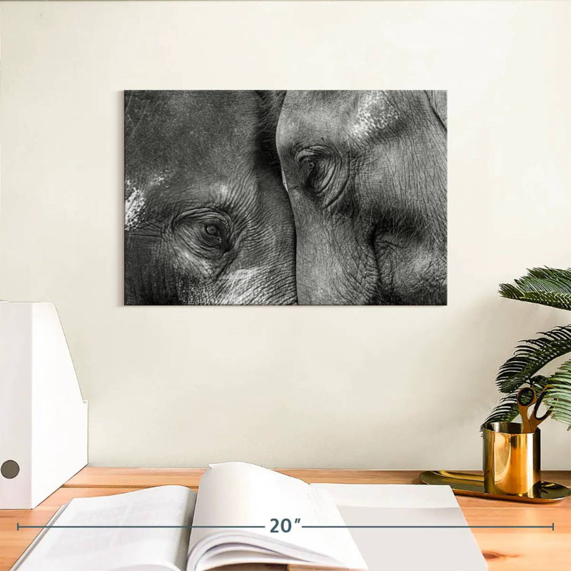 Inseparable Elephants, 8" H x 12" W