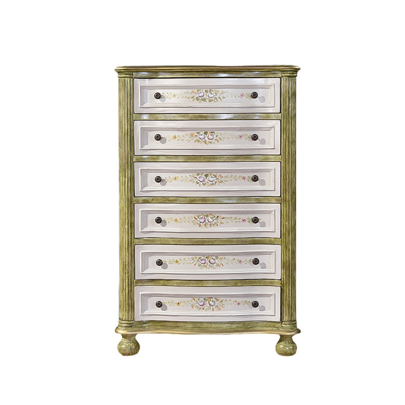 Chic Mediterranean-Inspired 6-Drawer Accent Chest