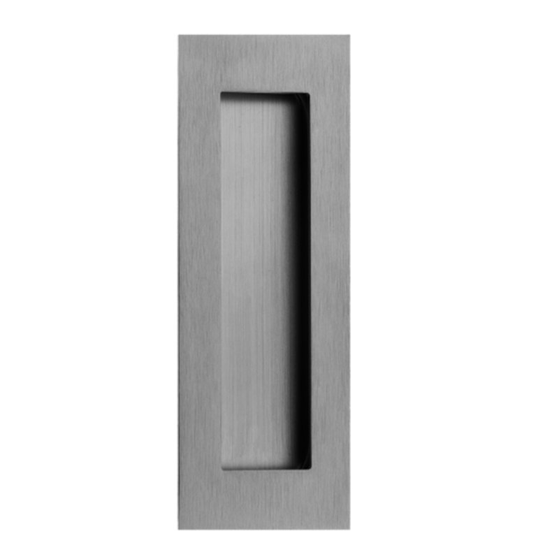 5.9" Rectangular Flush Pull Plate, Satin Brass